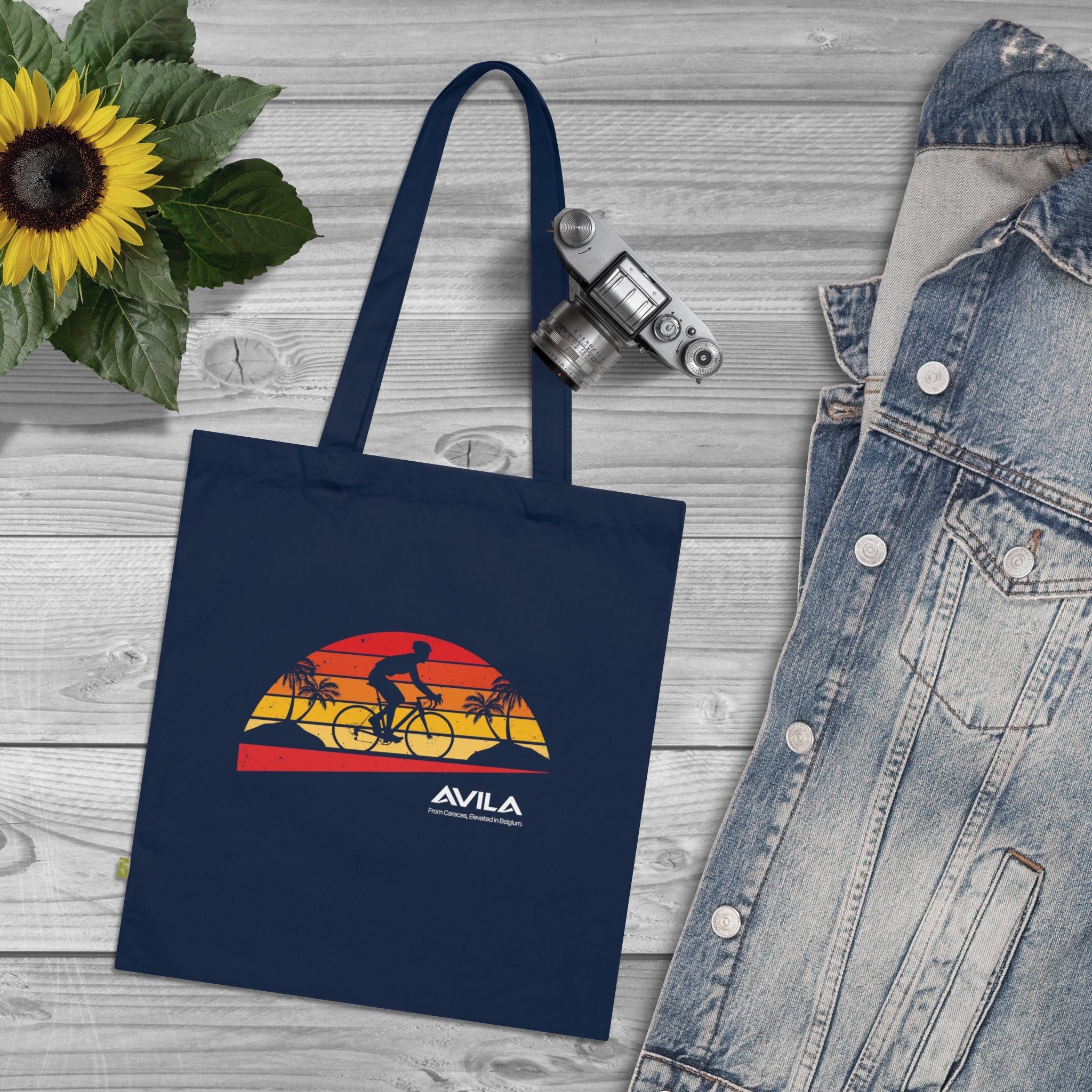 Avila Beach Bike Print Tote Bag