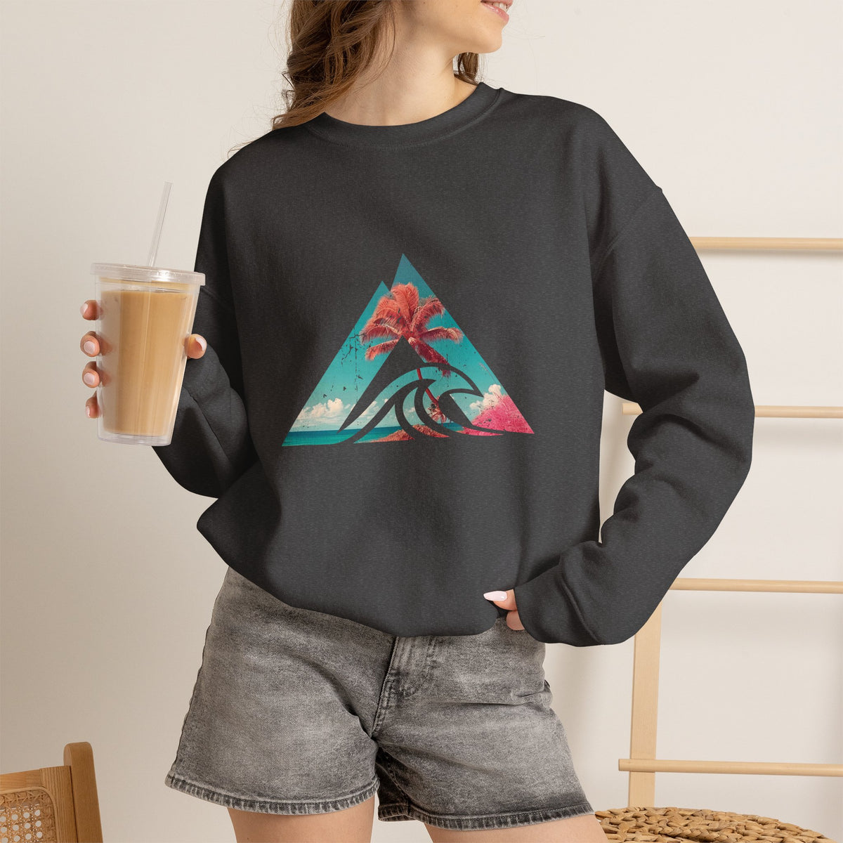 Tropical Wave Triangle Crewneck Sweatshirt