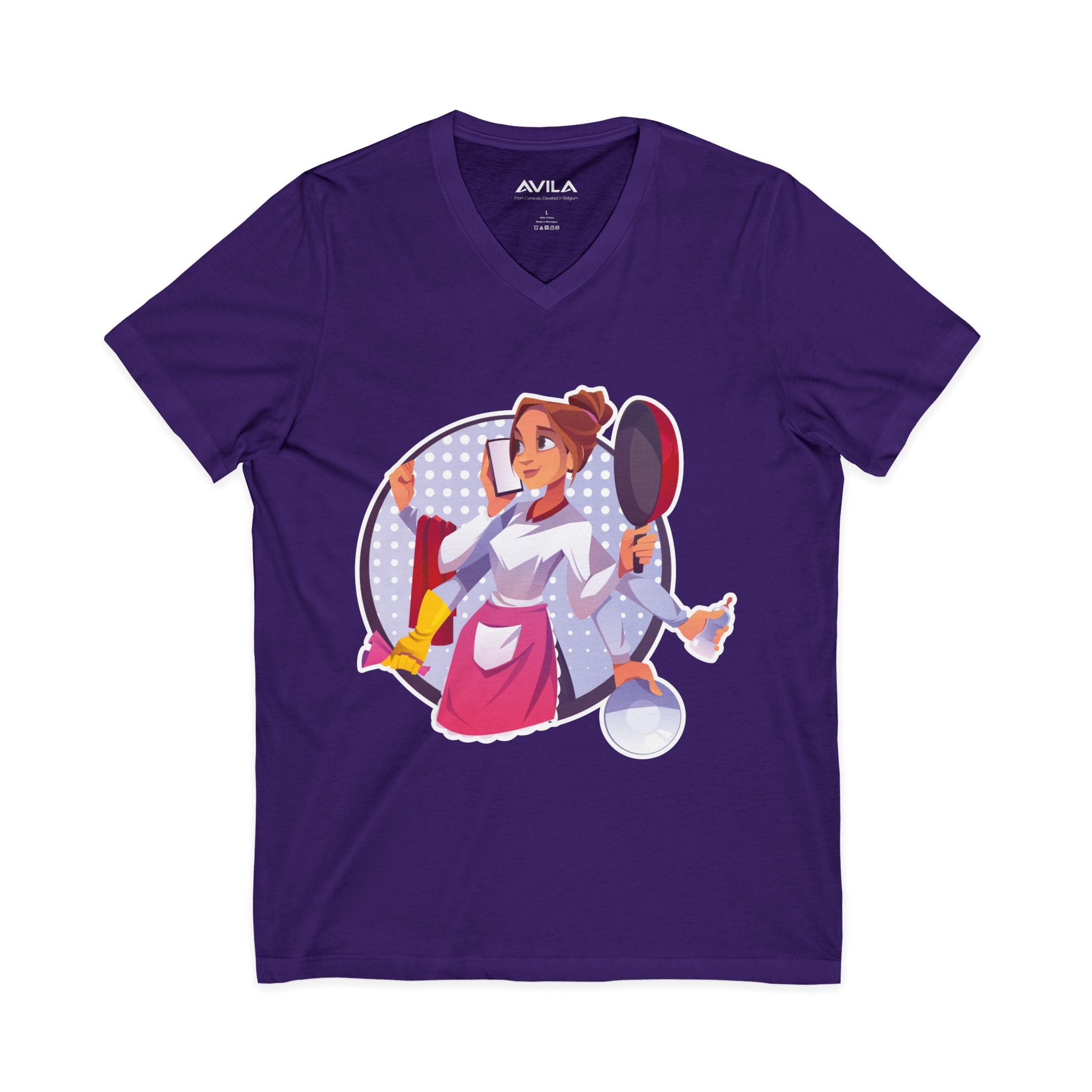 Mom Chef V-Neck T- Shirt