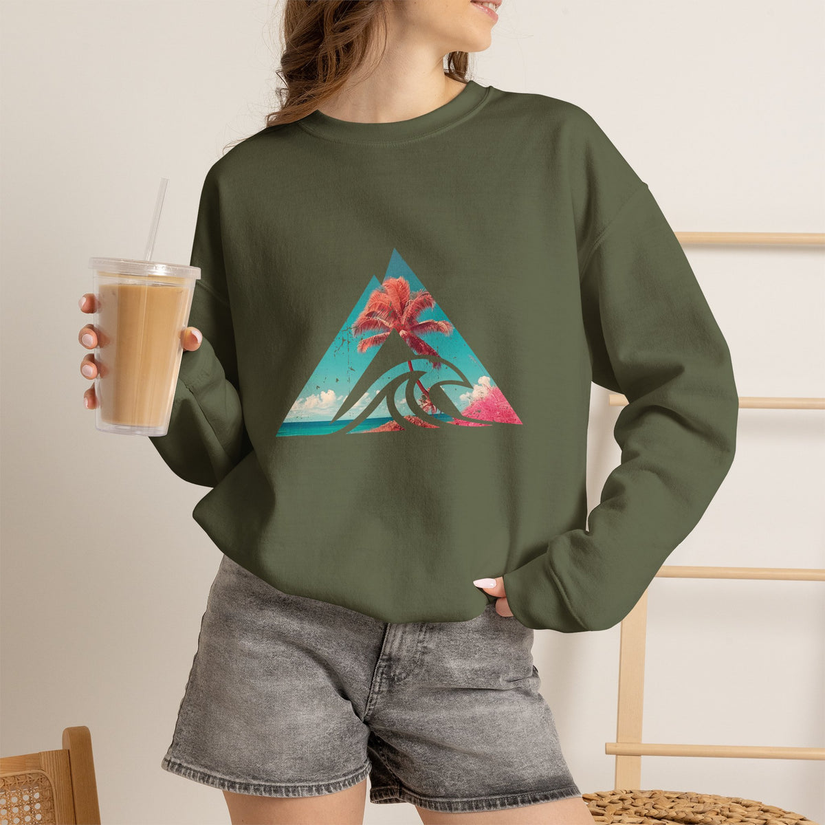 Tropical Wave Triangle Crewneck Sweatshirt