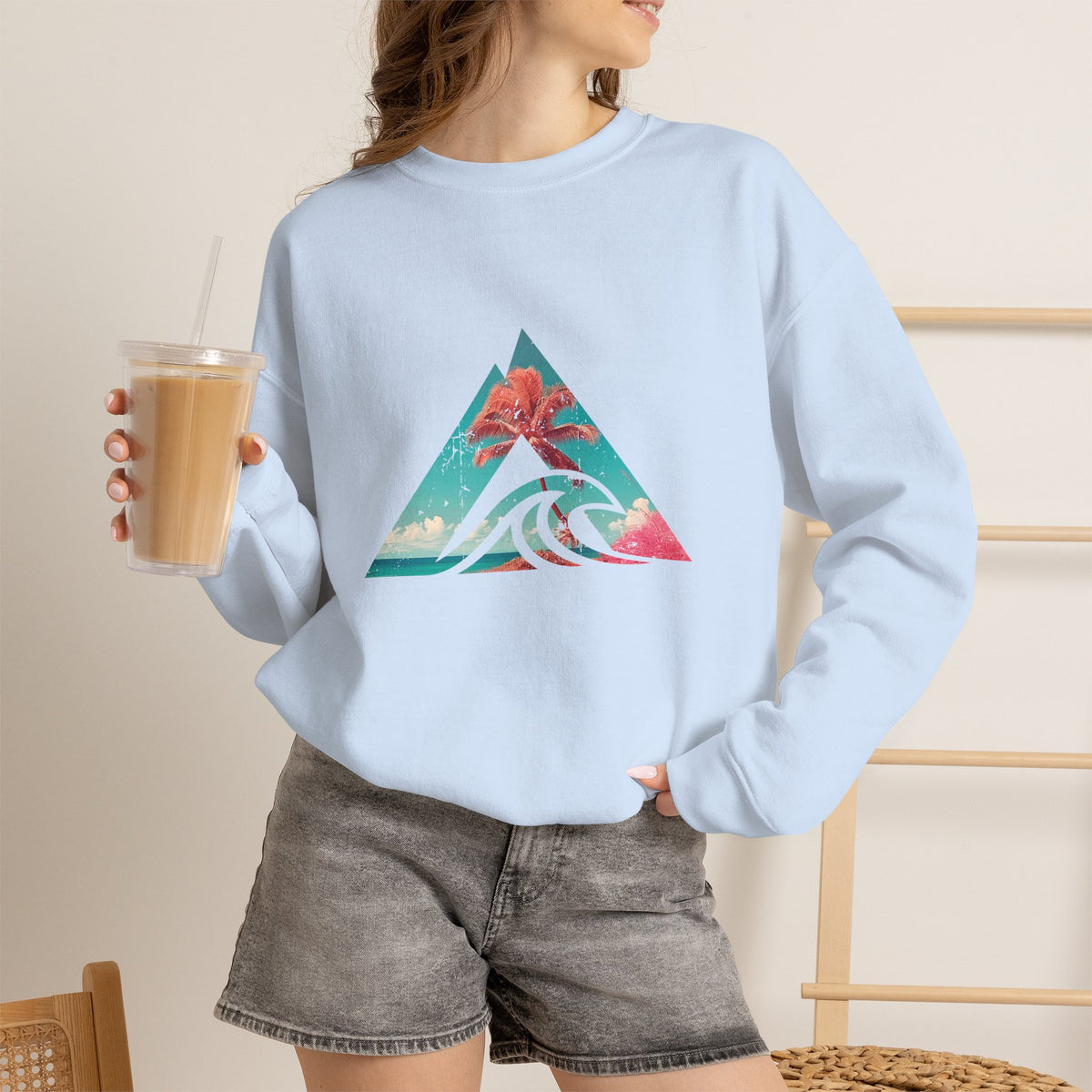 Tropical Wave Triangle Crewneck Sweatshirt