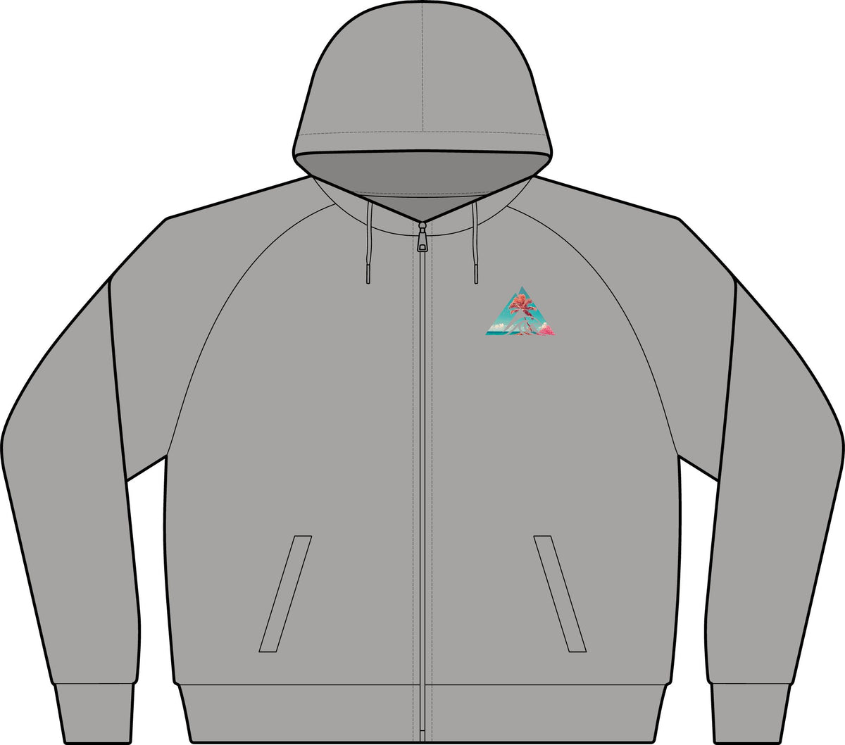 Tropical Triangle Zip Hoodie