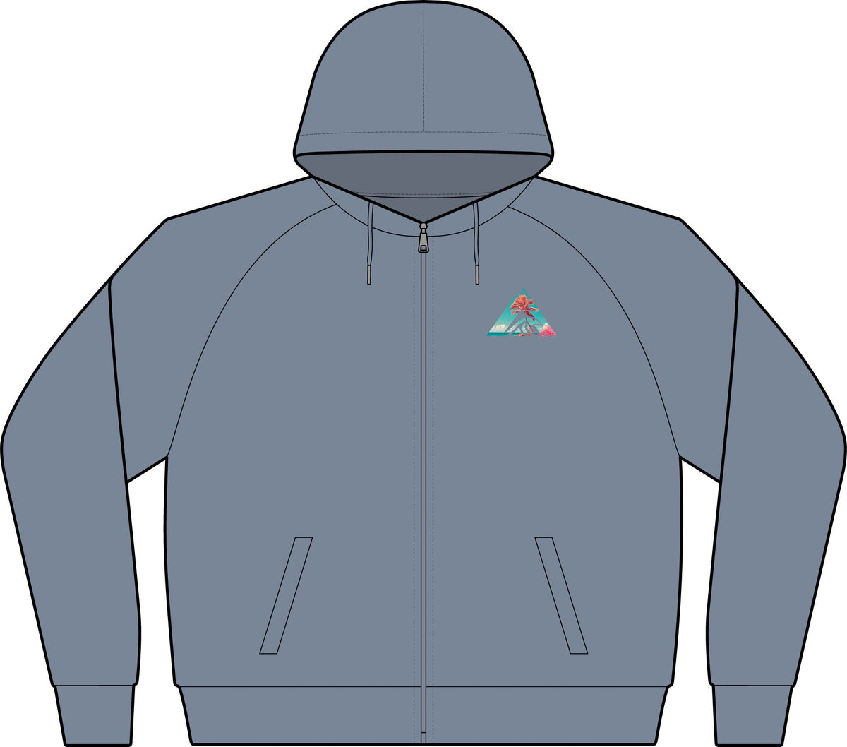 Tropical Triangle Zip Hoodie