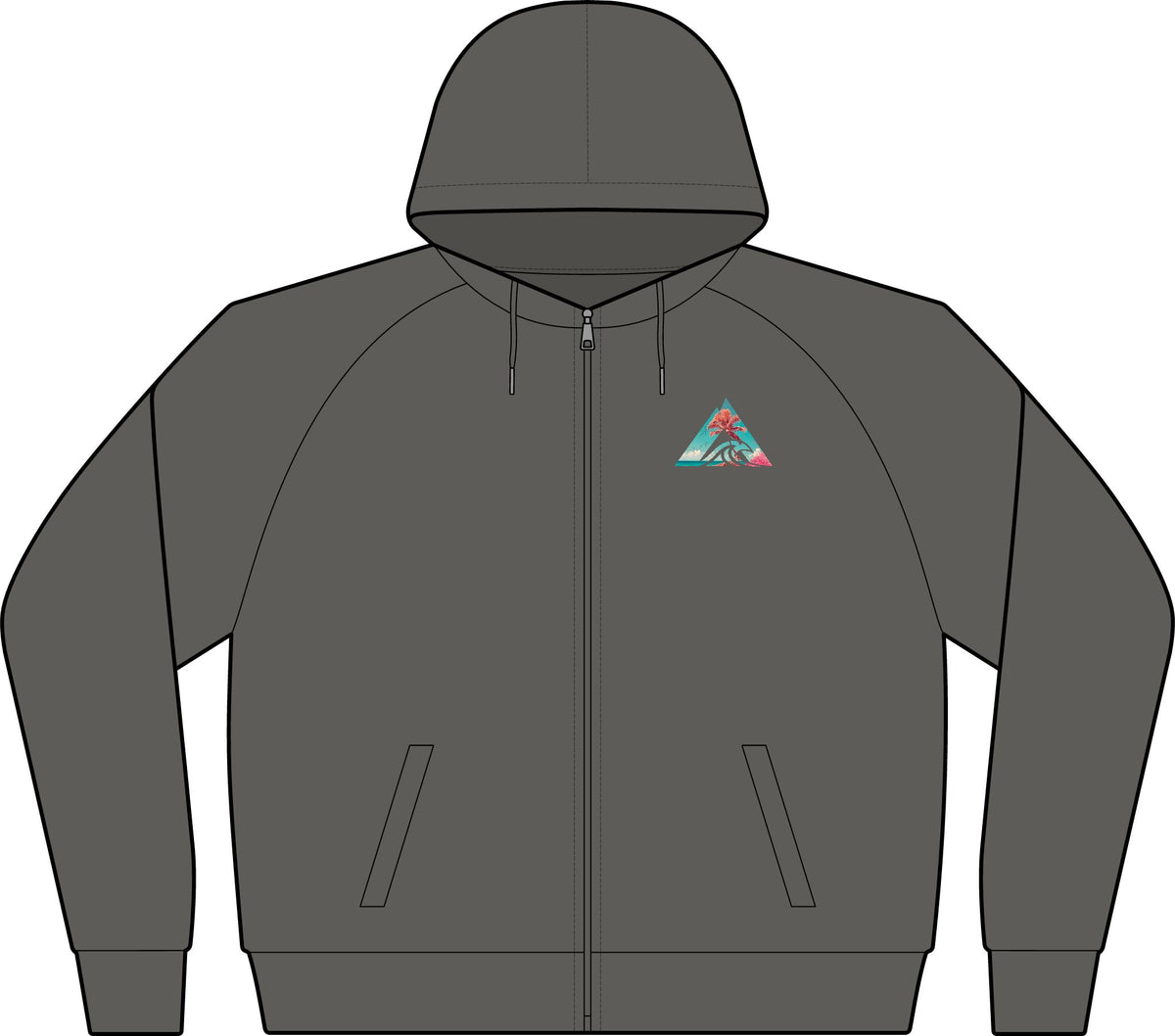 Tropical Triangle Zip Hoodie