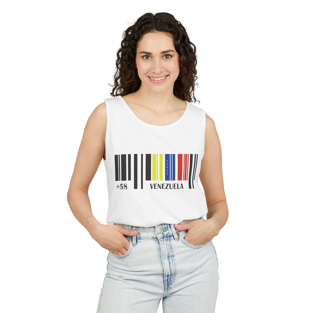 Venezuela Flag Barcode +58 Tank Top