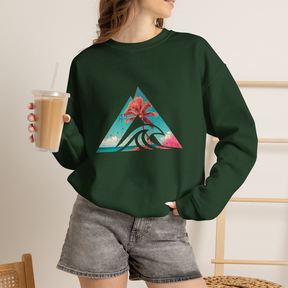 Tropical Wave Triangle Crewneck Sweatshirt
