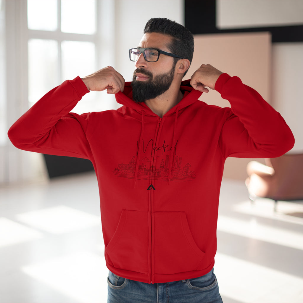 Madrid Skyline Zip Hoodie unisex
