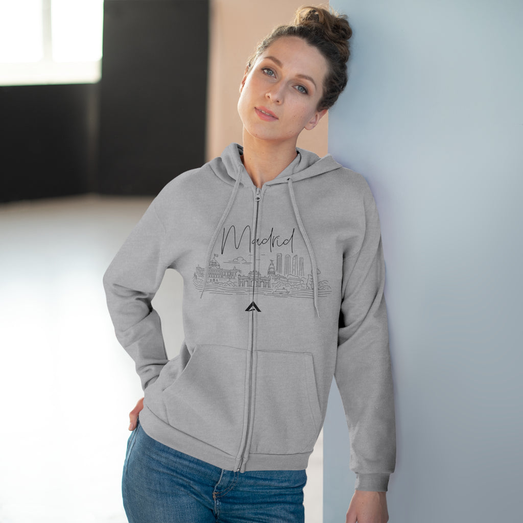 Madrid Skyline Zip Hoodie unisex