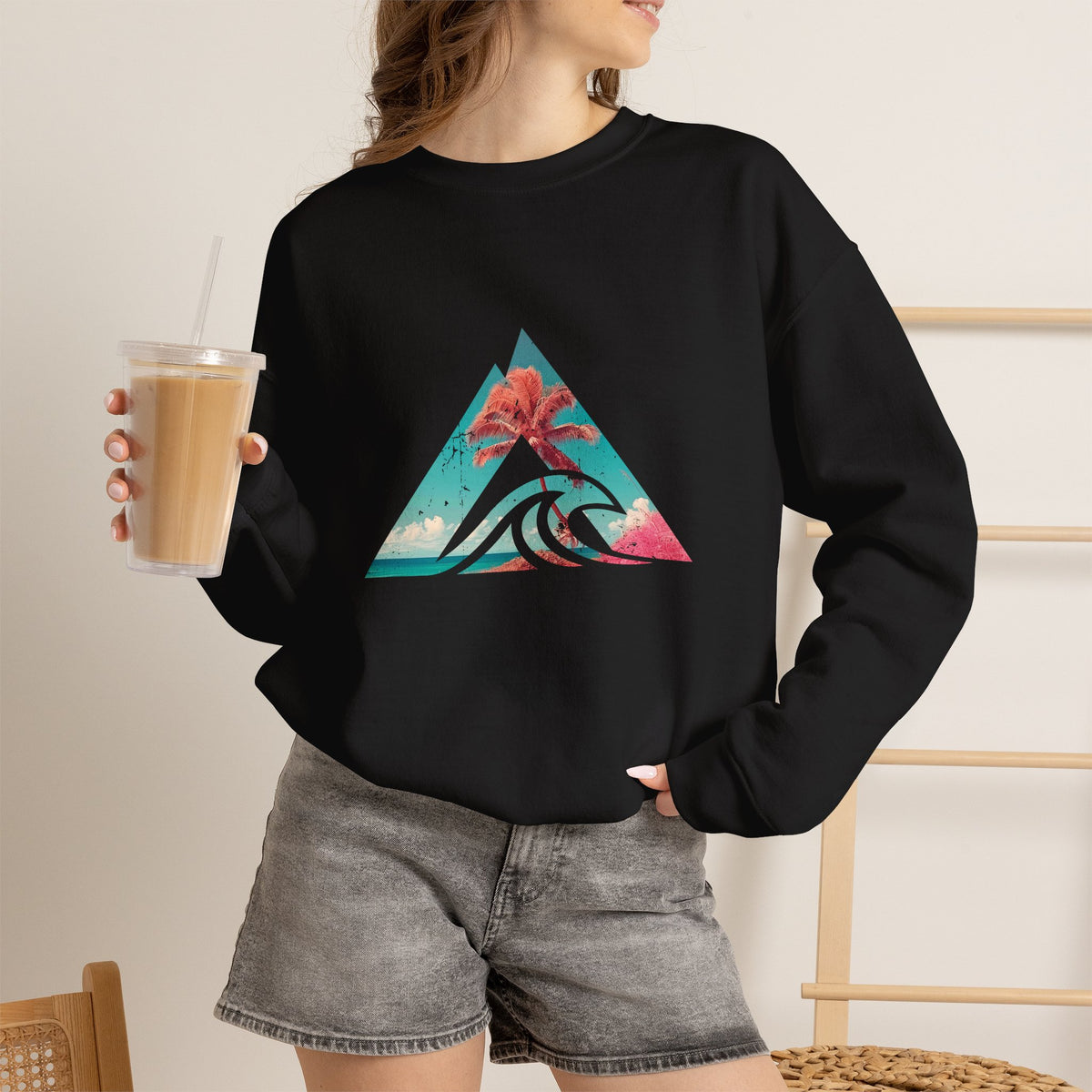 Tropical Wave Triangle Crewneck Sweatshirt
