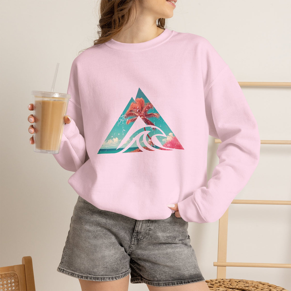 Tropical Wave Triangle Crewneck Sweatshirt