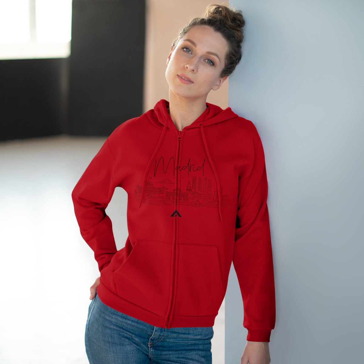 Madrid Skyline Zip Hoodie unisex