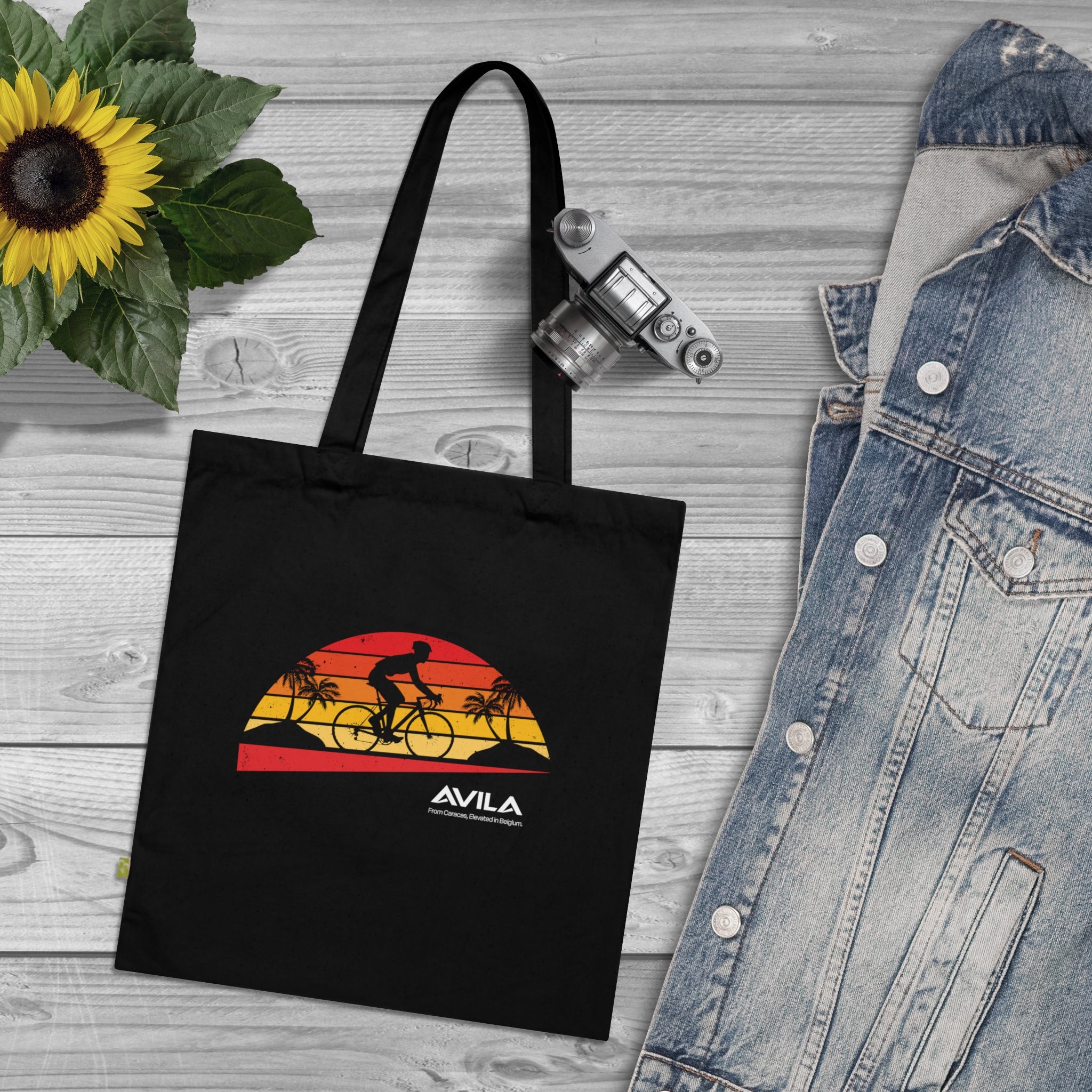 Avila Beach Bike Print Tote Bag